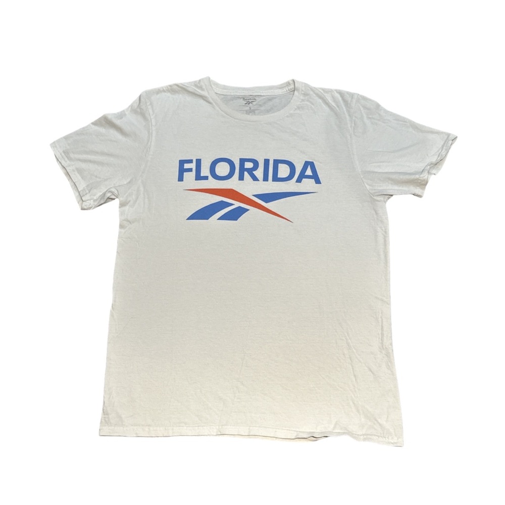 REEBOK 2022 men's white florida graphic tee, size small.